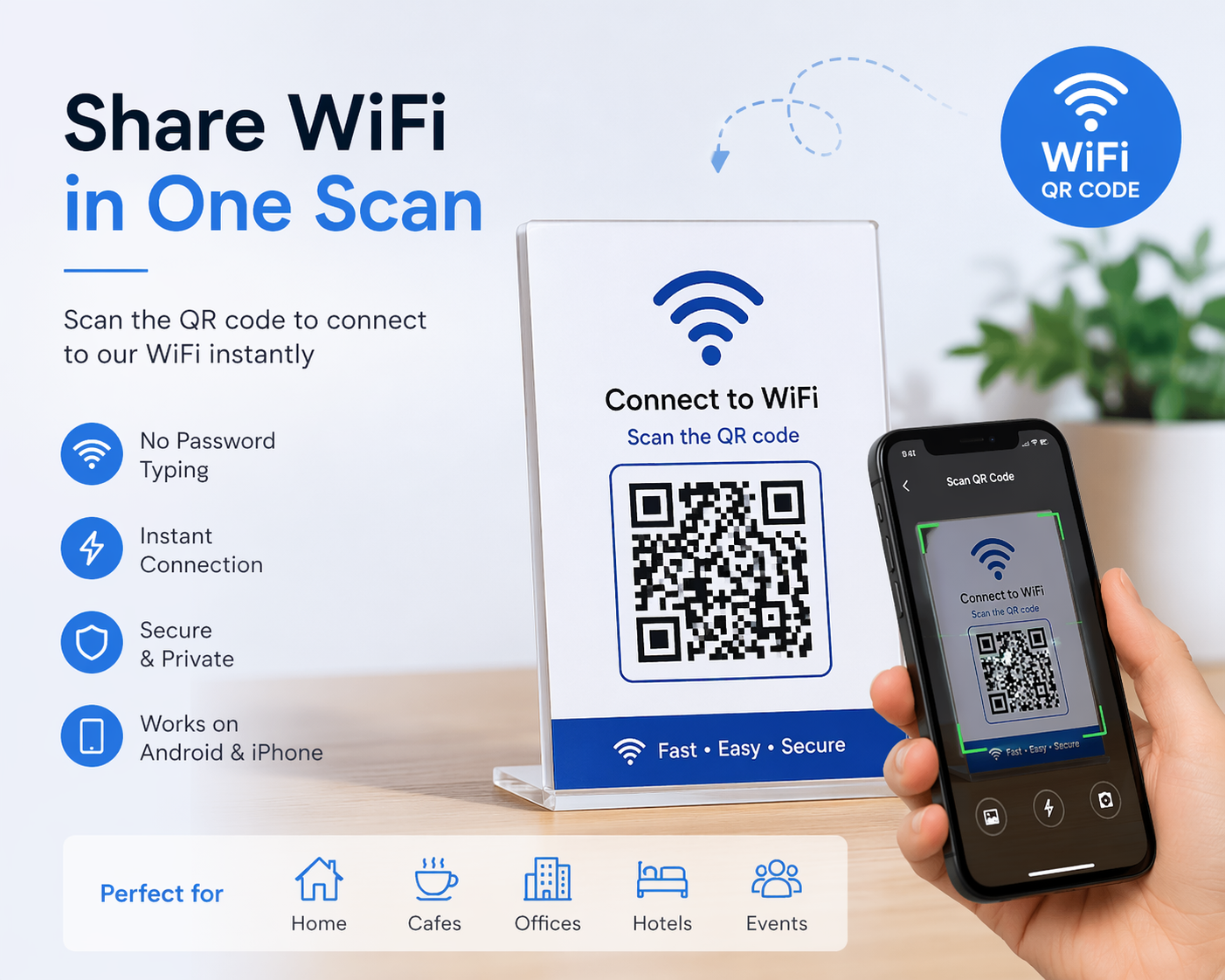 WiFi QR Code to share internet password instantly